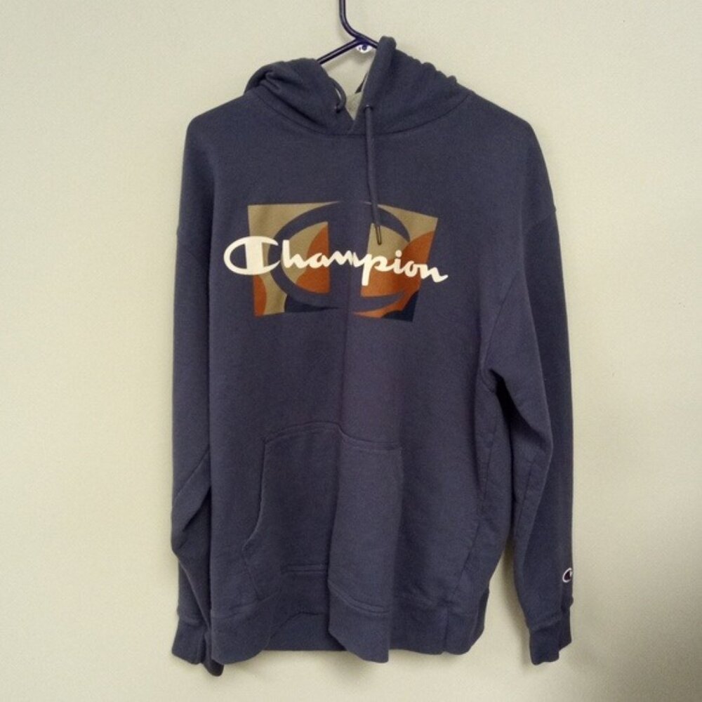 Champion Men's Blue Long Sleeve Hoodie XL